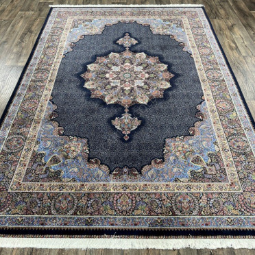 Иранский ковер Iran Qum Iran G273 (Шелк - Модал, синий)
