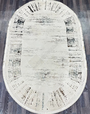 Ковер турецкий B090A FESTIVAL (Полиэстер, кремовый) овальный