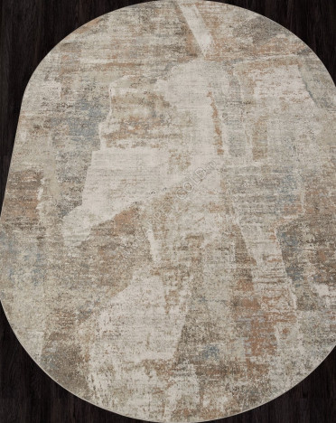 Ковер турецкий F428AB AFINA (Полиэстер, бежевый) овальный