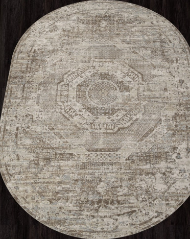 Ковер турецкий F446AD AFINA (Полиэстер, бежевый, серый)