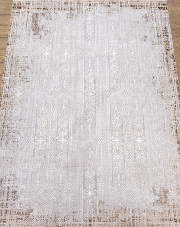 Ковер турецкий N907A Prado (Полиэстер, бежевый, серый)