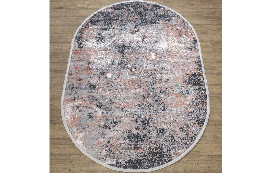 КОВРЫ ДИЗАЙН B088I ЦВЕТ CREAM / BLUE овал Lite