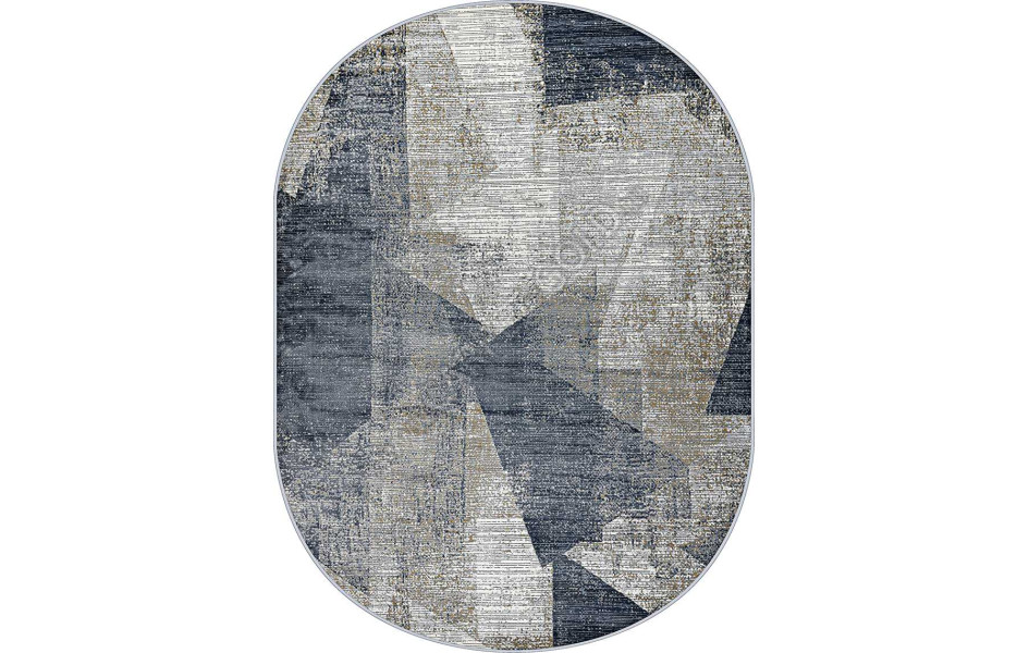Геометрический абстрактный ковер 37616A OVAL BLUE / L.GREY Regnum