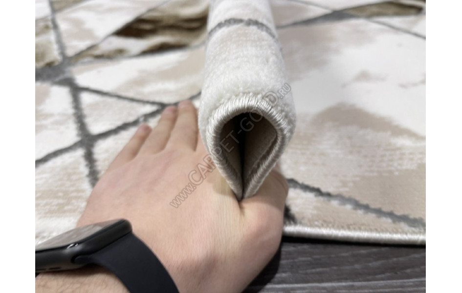 Турецкий ковер 40657B_KAHVE / VIZON ОВАЛ