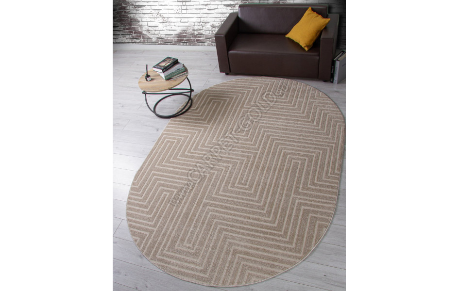 Ковер F412 - LIGHT BEIGE - Овал - коллекция DIOS